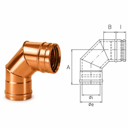 Curva 90° R1C9 ISO10 RAME Canna fumaria doppia parete