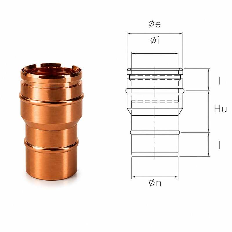 Mono-double junction R1RCI ISO10 COPPER Double wall flue