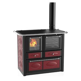 Cucina a legna LINCAR GAIA 149A VL CERAMICA – 8,2 kW, forno integrato, piastra in ghisa