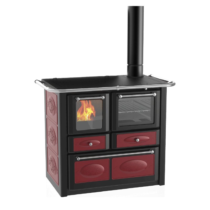 Cucina a legna LINCAR GAIA 149A VL CERAMICA – 8,2 kW, forno integrato, piastra in ghisa