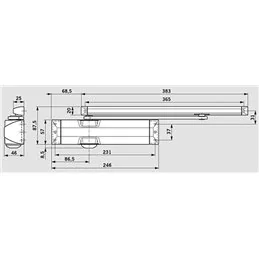 DORMA TS 90 S slide‑arm door closer EN 3/4 without hold‑open – for doors up to 110 cm