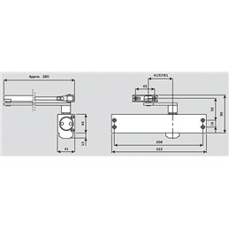 Chiudiporta DORMA TS 79 S EN 2/3/4 senza fermo – per porte fino a 110 cm