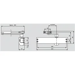 Chiudiporta DORMA TS 79 S EN 2/3/4 senza fermo – per porte fino a 110 cm