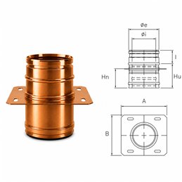 Intermediate support plate R1PI ISO10 COPPER Double wall flue