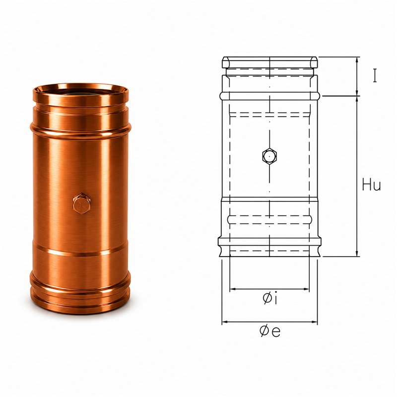Modulo rilevamento fumi R1PF ISO10 RAME Canna fumaria doppia parete