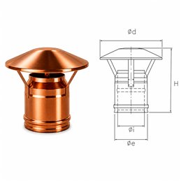 Rain cover cap R1CC ISO10 COPPER Double wall flue