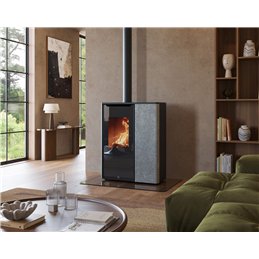 Stufa ibrida Jolly Mec IDEA T‑WIN – 8/10 kW, pellet + legna, design compatto
