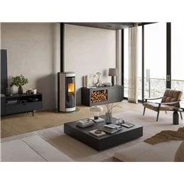 Jolly Mec BOTERO T‑WIN – Stufa ibrida legna/pellet 7,8 / 9,2 kW, design moderno e compatto