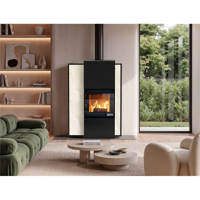 Jolly Mec FOGHET SERIE S EVO ARIA – Slim Hybrid Wood/Pellet Fireplace 7.6 / 8 kW