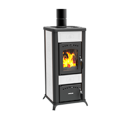 Stufa a legna LINCAR ALICE 480 AZ – 6,6 kW, ceramica/ollare, rendimento 85,5%