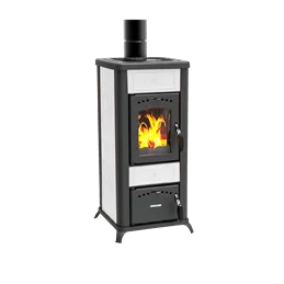 Stufa a legna LINCAR ALICE 480 AZ – 6,6 kW, ceramica/ollare, rendimento 85,5%