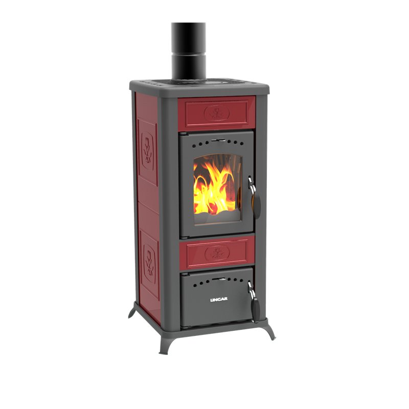 Stufa a legna LINCAR ALICE 480 AZ – 6,6 kW, ceramica/ollare, rendimento 85,5%