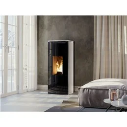 Jolly Mec ODETTE 5S 24V – Stufa a pellet 5 Stelle 8 kW, design elegante senza griglie, 24 Volt, canalizzabile