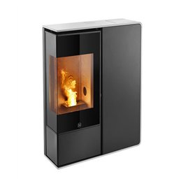 Jolly Mec I‑DEA 2 ANGOLO – 5‑Star Pellet Stove 10 kW, 27 cm Slim Depth, Corner Glass View
