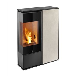 Jolly Mec I‑DEA 2 ANGOLO – Stufa a pellet 5 Stelle 10 kW, profondità ridotta 27 cm, vetro angolare panoramico