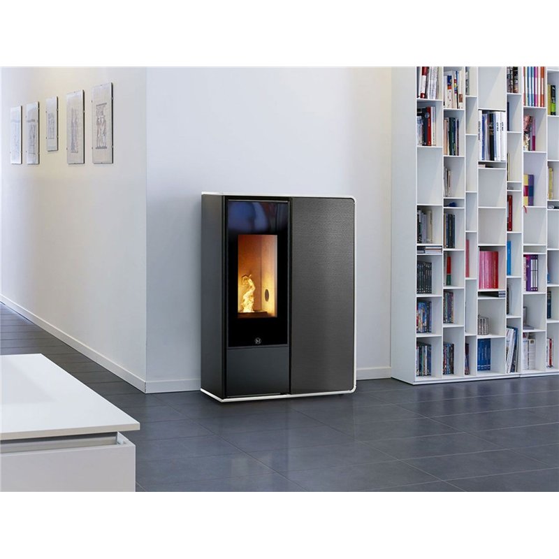 Jolly Mec I‑DEA 2 FRONTALE – 5‑Star Pellet Stove 10 kW, 27 cm Slim Depth, Full‑Glass Door