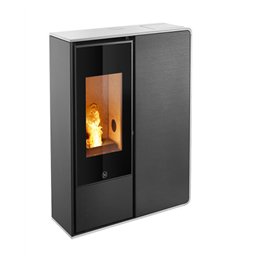 Jolly Mec I‑DEA 2 FRONTALE – Stufa a pellet 5 Stelle 10 kW, profondità ridotta 27 cm, porta tutta vetro