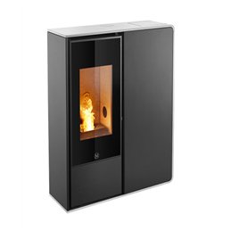 Jolly Mec I‑DEA 2 FRONTALE – Stufa a pellet 5 Stelle 10 kW, profondità ridotta 27 cm, porta tutta vetro