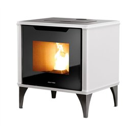 Jolly Mec PIXIE – 5‑Star Pellet Stove 6.8 kW, Compact Design, Ceramic or Steel Finish, Black Glass Top