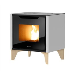 Jolly Mec PIXIE – 5‑Star Pellet Stove 6.8 kW, Compact Design, Ceramic or Steel Finish, Black Glass Top