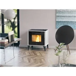 Jolly Mec PIXIE – 5‑Star Pellet Stove 6.8 kW, Compact Design, Ceramic or Steel Finish, Black Glass Top