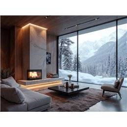 Jolly Mec QUICK CORNER 62 5S DX – Inserto camino a legna ad angolo 8,5 kW, 5 Stelle, convezione naturale o ventilazione forzata