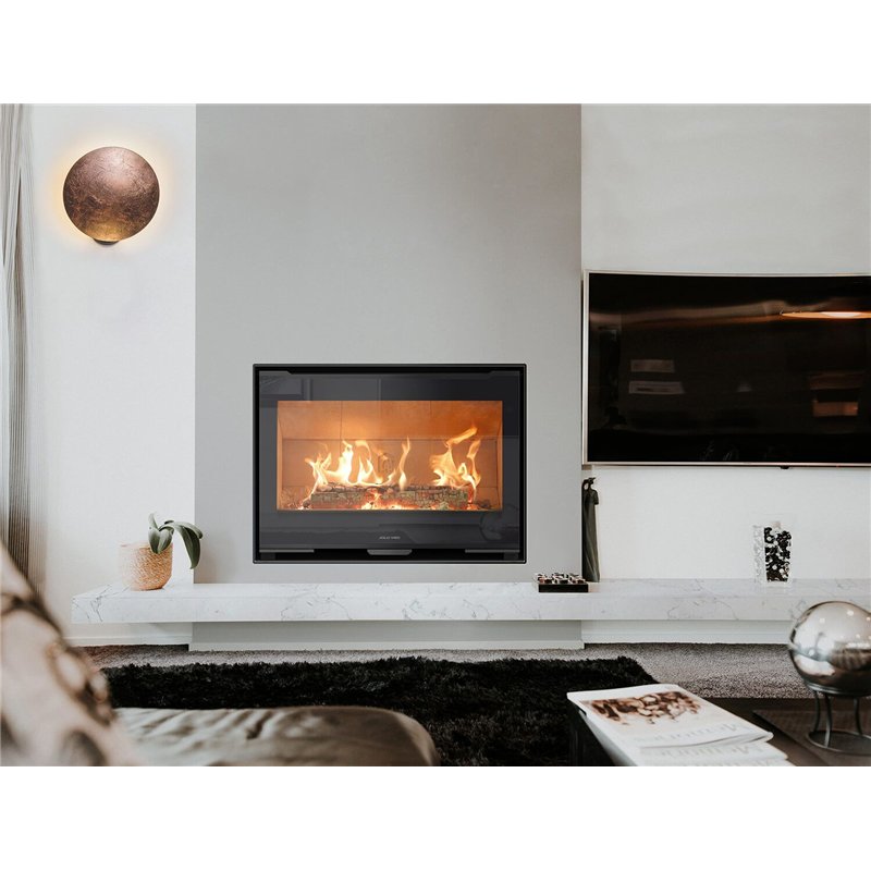 olly Mec QUICK 62 5S – 8.5 kW 5‑Star Wood Fireplace Insert, Natural Convection or Forced Ventilation