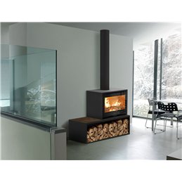 Jolly Mec QUADRO+ 80 5S CERAMIC – 10.3 kW 5‑Star Modular Wood Stove, Stone Grey Ceramic Finish