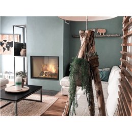 Jolly Mec TERMOJOLLY 80 EVO 5S – 19.7 kW Wood Hydronic Fireplace, 5‑Star Certified, Lift‑up Glass
