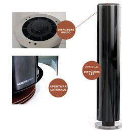 Moretti Design DOLBY – 8–14 kW Design Pellet Stove with Hi‑Fi System, LED Lighting and Magical Glass