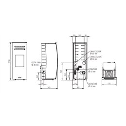 Moretti Design DREAM – Stufa a pellet canalizzata 9/10/12/14 kW, MULTI‑ROOM®, LED, Magic Red Glass, No‑Fan