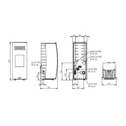 Moretti Design DREAM – Stufa a pellet canalizzata 9/10/12/14 kW, MULTI‑ROOM®, LED, Magic Red Glass, No‑Fan