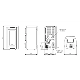 Moretti Design ALADINO – MULTI‑ROOM® Pellet Stove 9/10/12/14 kW, Classic Design, Magical Glass