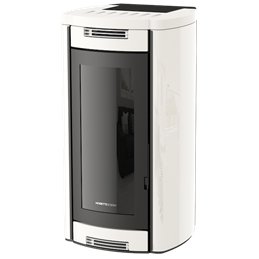 Moretti Design ALADINO – Stufa a pellet MULTI‑ROOM® 9/10/12/14 kW, design classico, Magical Glass