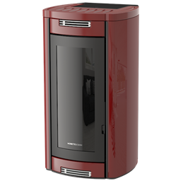 Moretti Design DREAM – Stufa a pellet canalizzata 9/10/12/14 kW, MULTI‑ROOM®, LED, Magic Red Glass, No‑Fan