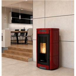 Moretti Design ALADINO – Stufa a pellet MULTI‑ROOM® 9/10/12/14 kW, design classico, Magical Glass