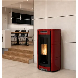 Moretti Design ALADINO – Stufa a pellet MULTI‑ROOM® 9/10/12/14 kW, design classico, Magical Glass