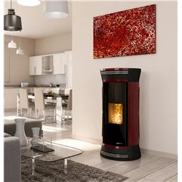 Moretti Design CLESSIDRA – MULTI‑ROOM® Pellet Stove 9/10/12/14 kW, Stone Design, Magical Glass, NO FAN