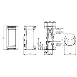 Moretti Design CLESSIDRA – MULTI‑ROOM® Pellet Stove 9/10/12/14 kW, Stone Design, Magical Glass, NO FAN