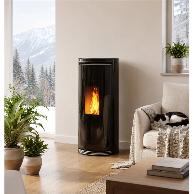 Moretti Design HARMONY – Stufa a pellet MULTI‑ROOM® 9/11/12/14 kW, Magical Glass, NO FAN, design in vetro