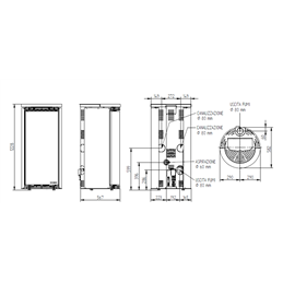 Moretti Design ALADINO – Stufa a pellet MULTI‑ROOM® 9/10/12/14 kW, design classico, Magical Glass