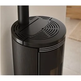 Moretti Design PLISSÉ – MULTI‑ROOM® Pellet Stove 10/12/14 kW, Plissé Glass, Ductable, RAL Customizable