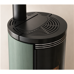 Moretti Design PLISSÉ – Stufa a pellet MULTI‑ROOM® 10/12/14 kW, vetro Plissé, canalizzabile, personalizzabile RAL