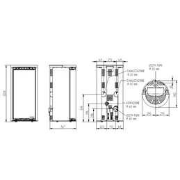 Moretti Design PLISSÉ – MULTI‑ROOM® Pellet Stove 10/12/14 kW, Plissé Glass, Ductable, RAL Customizable