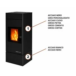 Moretti Design KUBIC – Stufa a pellet MULTI‑ROOM® 9/10/12/14 kW, canalizzabile, personalizzabile, 5 stelle ambientali