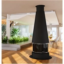 Moretti Design CENTER ROOM – 12 kW Central‑Room Pellet Stove, 270° Rotating Design, Magical Glass