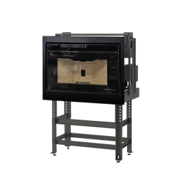Moretti Design SLOT FLAT AIR – 12 kW Ductable Pellet Insert, Panoramic Glass, Stainless/Black/Bronze Front