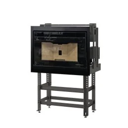 Moretti Design SLOT FLAT AIR – Inserto a pellet canalizzabile 12 kW, vetro panoramico, frontale inox/nero/bronzo