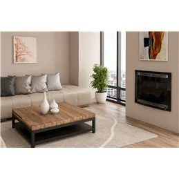 Moretti Design SLOT GLASS 7 – Inserto a pellet da incasso 12 kW, vetro magico larghezza 736mm