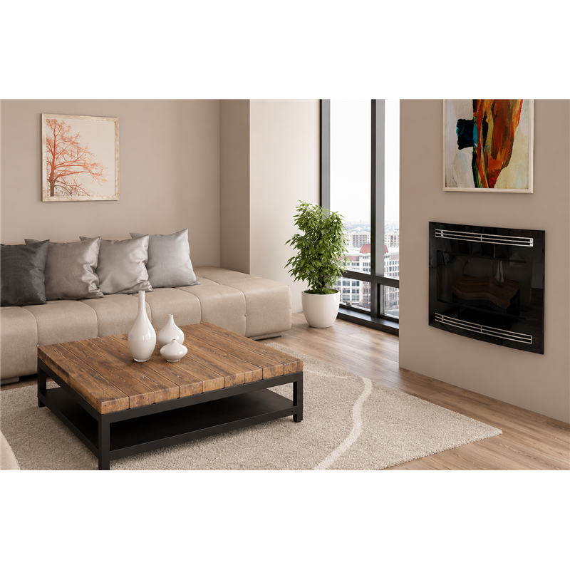 Moretti Design SLOT GLASS 7 – 7 kW Built‑In Pellet Insert, Magical Glass, Double Inox Trittico